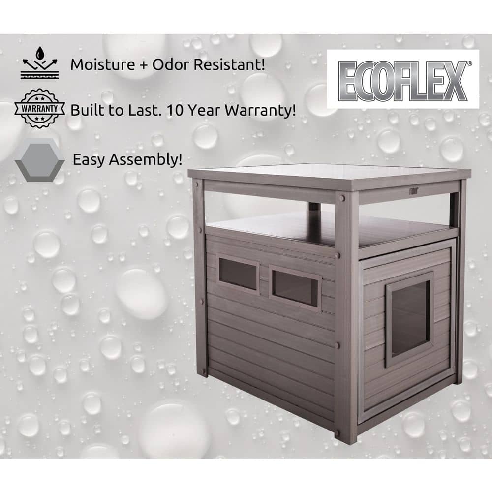 Gray Jumbo ECOFLEX Cat Litter Box Cover End Table