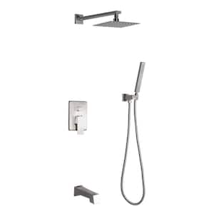 Talise 2-Handle 1-Spray Tub and Shower Faucet with 3-Setting with 304T Stainless Steel in Nickel (Valve Included)