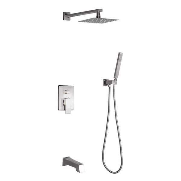 Dyconn Talise 2-Handle 1-Spray Tub and Shower Faucet with 3-Setting with 304T Stainless Steel in Nickel (Valve Included)