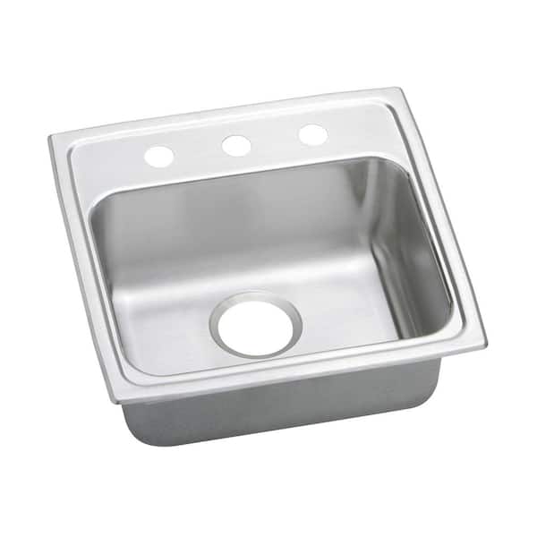 Lustertone Classic 19.5 in. Drop-in Single Bowl 18 Gauge Stainless Steel Sink Only