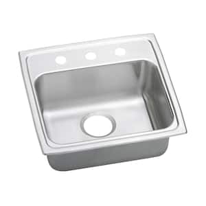 Lustertone Drop-In Stainless Steel 20 in. 3-Hole Single Bowl ADA Compliant Kitchen Sink with 6.5 in. Bowl