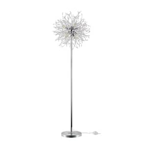 68.9 in. Silver Metal Novelty Tree Floor Lamp, Standing Floor Lamp, LED Floor Lamp