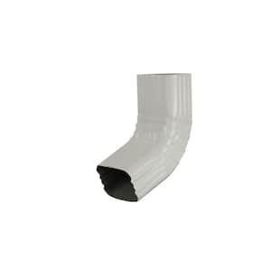 3 in. x 4 in. High Gloss 80 Degree White Aluminum Downspout A-Elbow Special Order