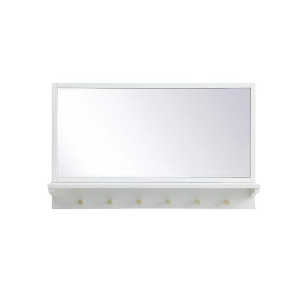 Unbranded Timeless Home 34 in. W x 21 in. H x Farmhouse Entryway Rectangle White Mirror