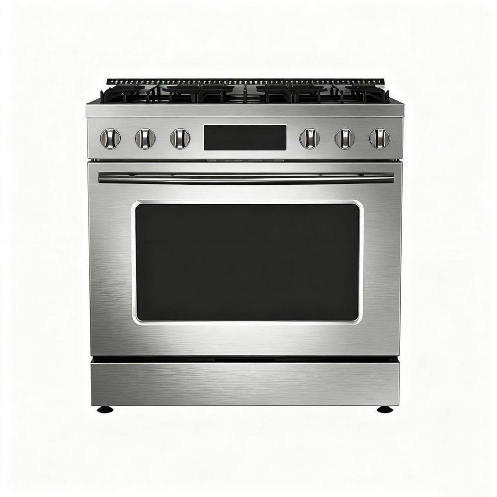 36 in. 6 Burners Freestanding Gas Range in Stainless Silver with LED Touch Panel price history on PriceWatchPro
