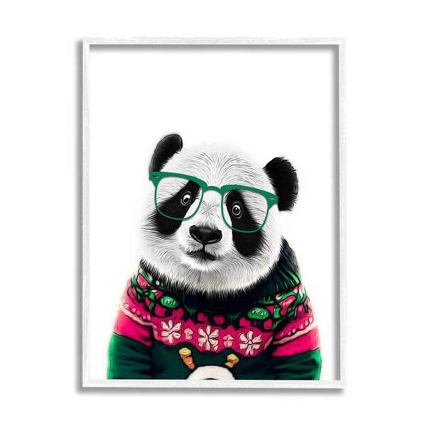 Stupell Industries Panda in Holiday Sweater by Annalisa Latella 1-Piece Framed Graphic Print Animal Poster Art Print 30 in. x 24 in.
