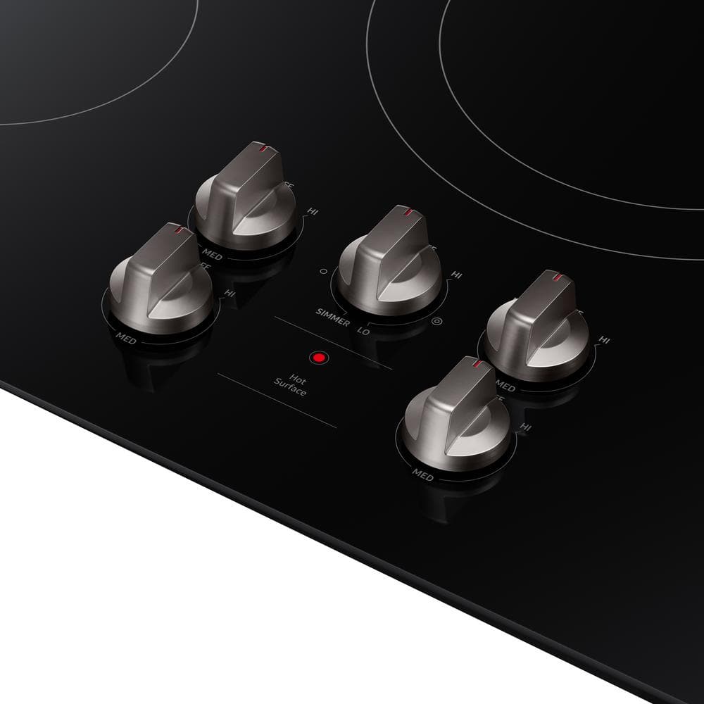 36" Black Ceramic Electric Cooktop with 5 Burners