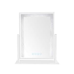 Hollywood Crystal 12 in. W x 16 in. H Framed Bathroom Vanity Mirror in Silver