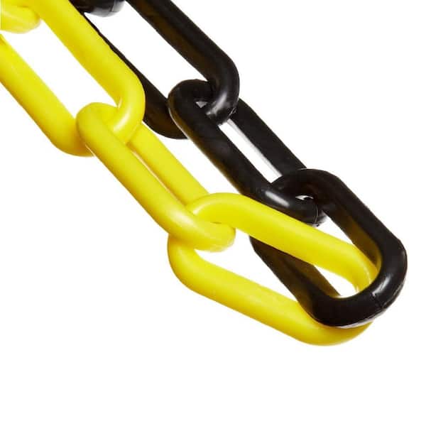 1.5 in. (#6, 38 mm) x 100 ft. Plastic Safety Chain in Bi-Color Black/Yellow