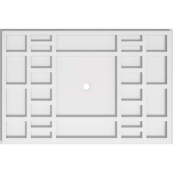 Ekena Millwork 26 in. W x 17-3/8 in. H x 1 in. ID x 1 in. P Beaux Architectural Grade PVC Contemporary Ceiling Medallion