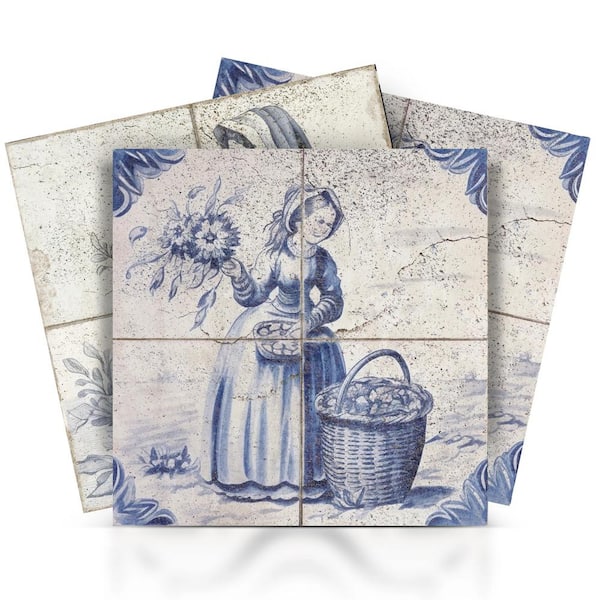 MI ALMA Blue and Light Steel Blue D200 7 in. x 7 in. Vinyl Peel and Stick Tile (24 Tiles, 8.17 sq. ft. Pack)