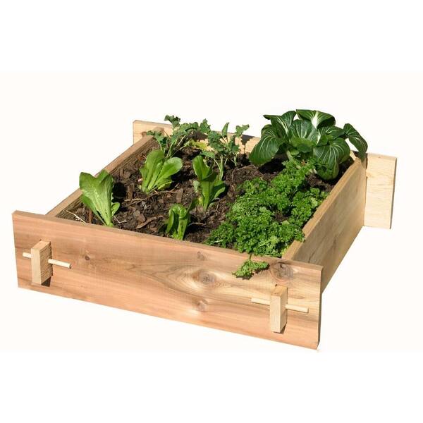 Unbranded 2 Ft. x 2 Ft. Shaker Style Raised Garden Bed Box-DISCONTINUED
