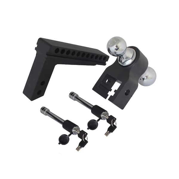 10 Adjustable 4 Level Trailer Drop Hitch Ball Mount Tow for 2 Trailer  Receiver