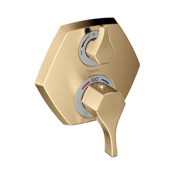 Hansgrohe Locarno 2-Handle Wall Mount Shower Trim Kit in Brushed Bronze Valve Not Included