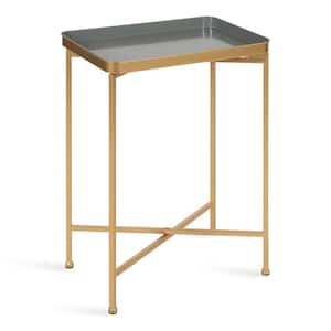 Celia 17.91 in. Gold Rectangle Metal End Table