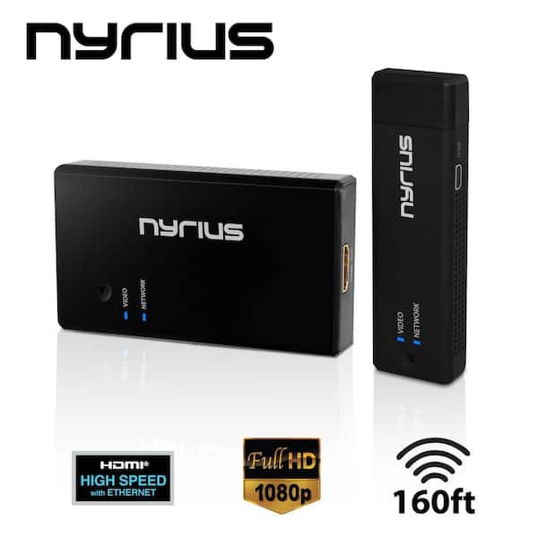 Nyrius Aries Pro Digital Wireless HDMI Transmitter and Receiver System for Laptops HD 1080p 3D Video