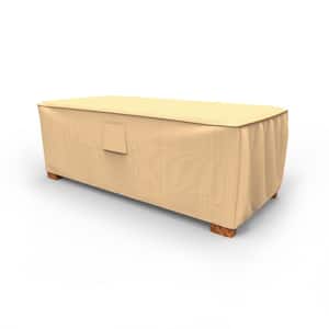 Sedona Large Tan Outdoor Slim Patio Ottoman Cover/Coffee Table Cover