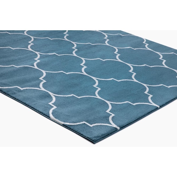 Jefferson Collection Morocco Trellis Blue 8 ft. x 10 ft. Area Rug