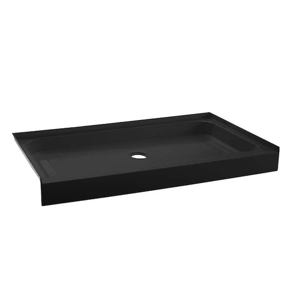 Voltaire 48 in. x 32 in. Acrylic Black, Single-Threshold, Center Drain, Shower Base