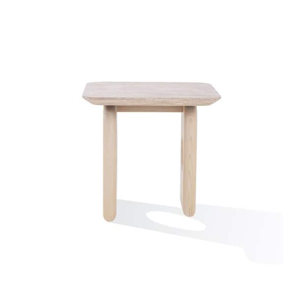 Nova Domus Osaka 22 in. Natural Ash Square Faux Marble End Table