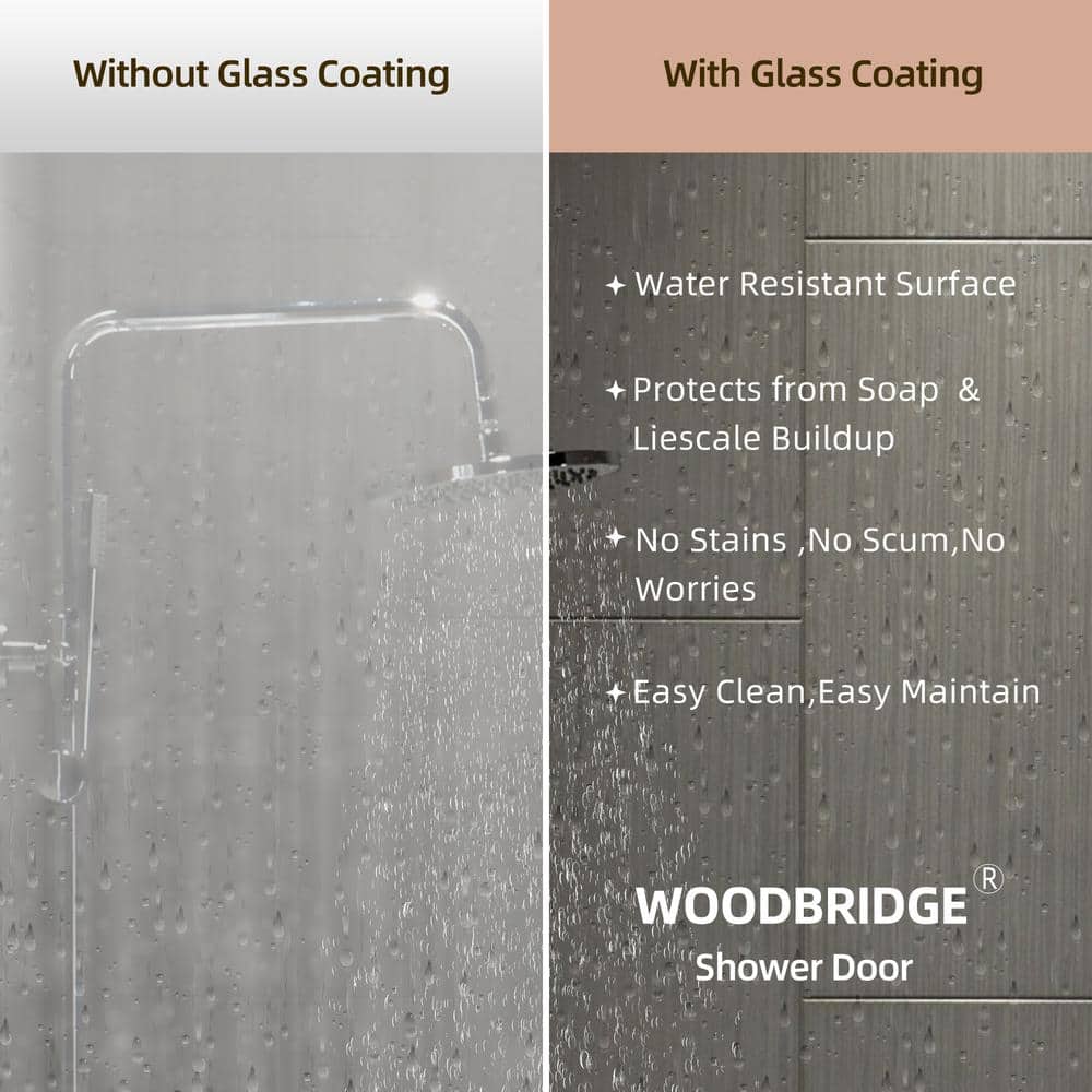 60" Brushed Nickel Frameless Sliding Shower Door with Clear Glass
