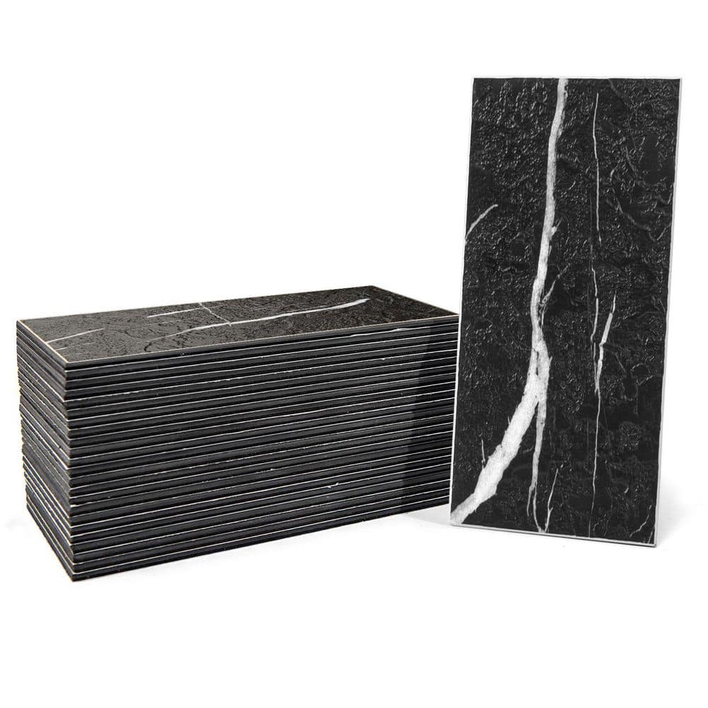 Black Marble 3in.x 6in. PVC Peel and Stick Backsplash for Kitchen, 102-Pieces, Self-Adhesive Subway Tiles(12sq.ft./box) price history on PriceWatchPro