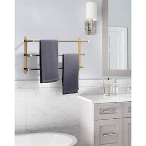 24 in. Brushed Gold 3-Tier Wall Mounted Towel Rack with Mounting Hardware in Stainless Steel
