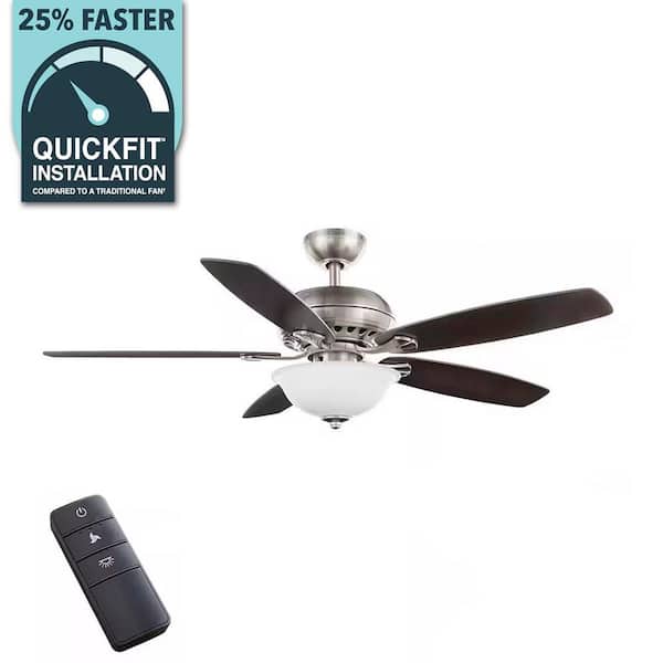 Southwind II 52 in. Indoor LED Brushed Nickel Ceiling Fan with Light Kit, Reversible Blades and Remote Control