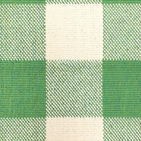 Green, Ivory 2 X 8 ft. Loomed Geometric Polypropylene Rectangle Indoor/Outdoor Area Rug