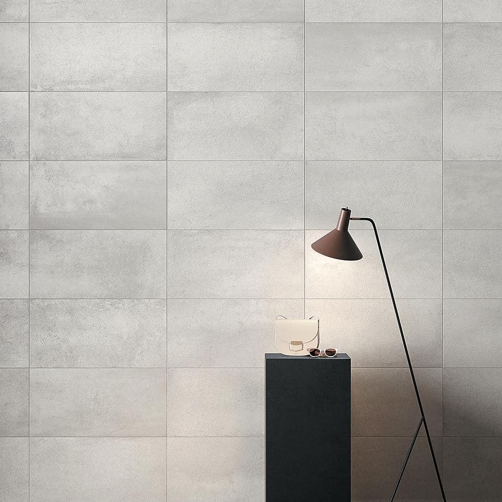 Light Gray 12x24 Matte Porcelain Tile with Stone Look