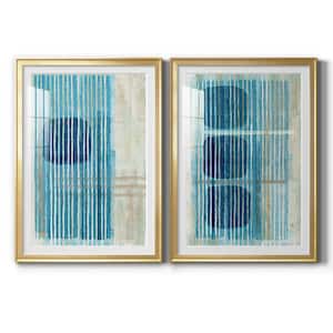 Blue Blue Horizon I By Wexford Homes 2 Pieces Framed Abstract Paper Art Print 30.5 in. x 42.5 in. .