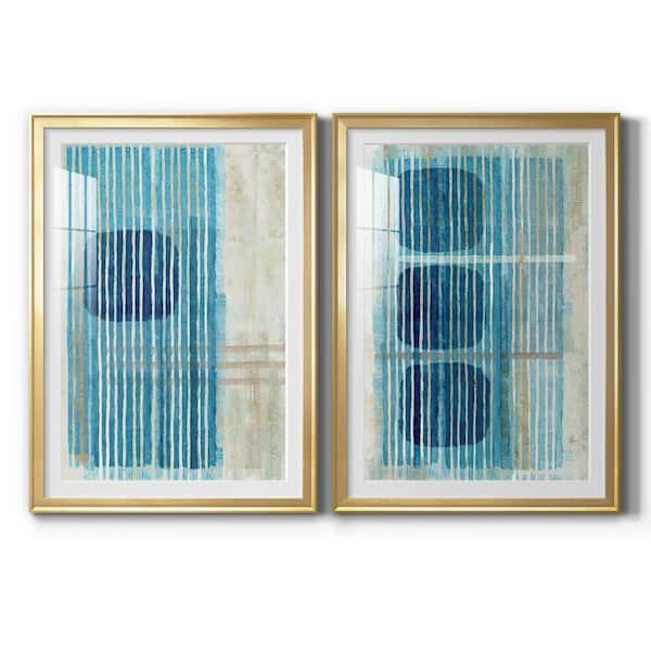 Wexford Home Blue Blue Horizon I By Wexford Homes 2 Pieces Framed Abstract Paper Art Print 30.5 in. x 42.5 in. .