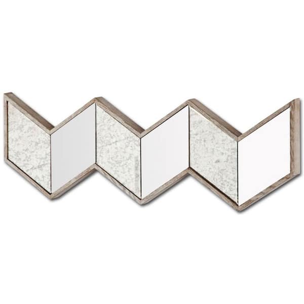HomeRoots Mariana 13.77 in. x 36.22 in. Classic Irregular Framed Brown Vanity Mirror