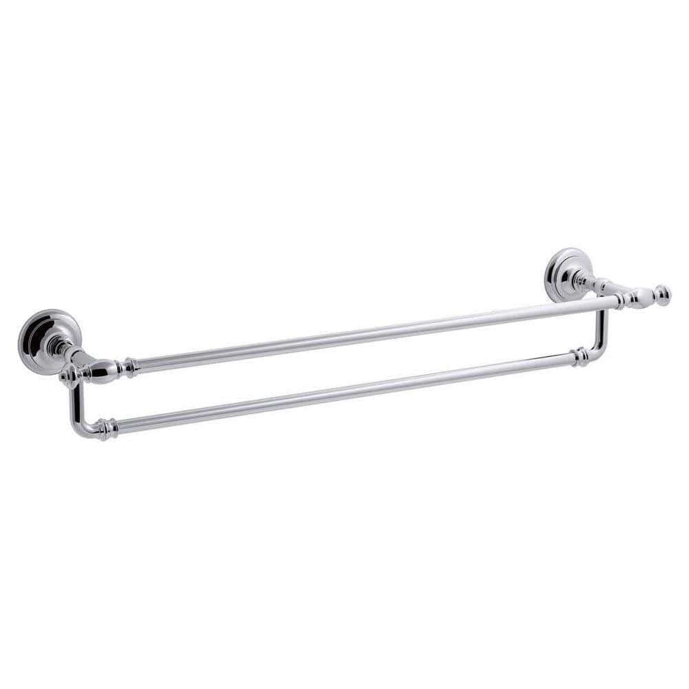 KOHLER Artifacts 24 In Double Towel Bar In Polished Chrome K 72570 CP   Polished Chrome Kohler Towel Bars K 72570 Cp 64 1000 