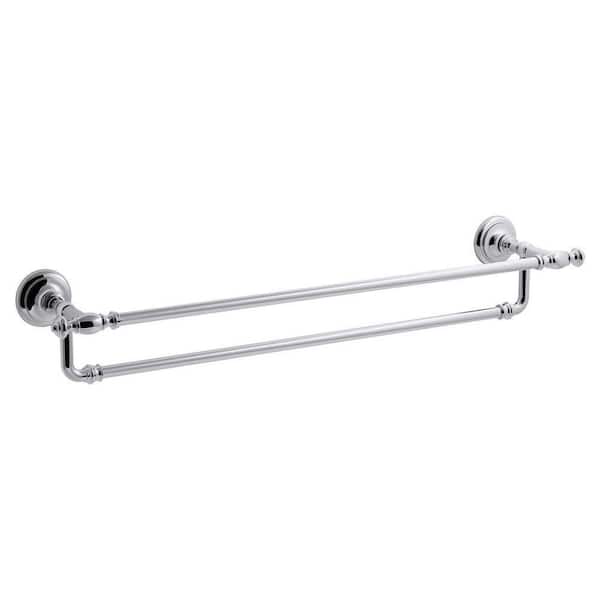 KOHLER Artifacts 24 in. Double Towel Bar in Polished Chrome