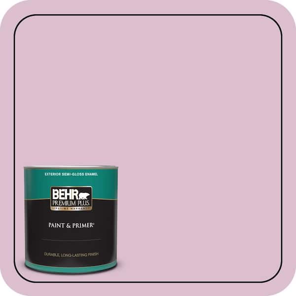 BEHR PREMIUM PLUS 1 qt. #690C-3 Delicate Bloom Semi-Gloss Enamel Exterior Paint & Primer