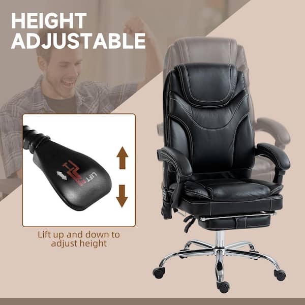 Vinsetto PU Leather Vibration Massage Office Chair with 6