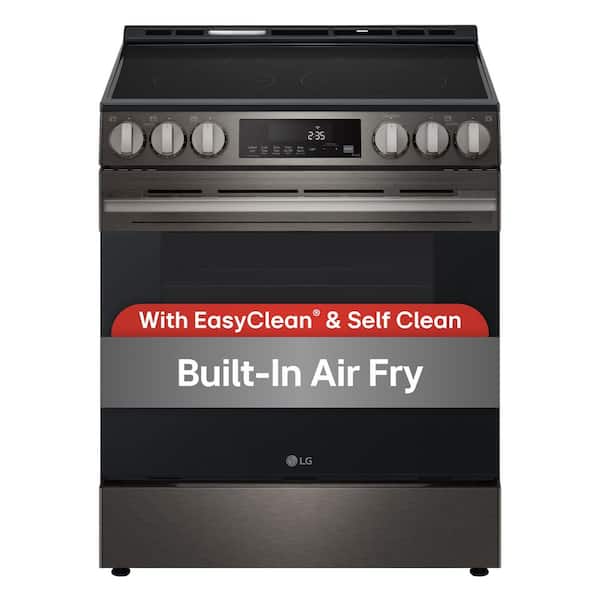 30 in. 6.3 cu. ft. Smart Electric Range with Fan Convection, Air Fry & EasyClean in PrintProof Black Stainless Steel