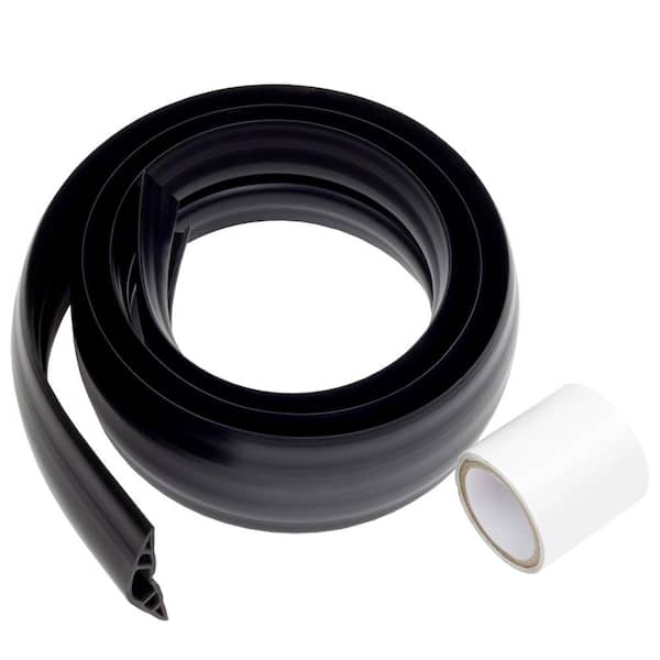 Commercial Electric 15 ft. Fabric Floor Cord Protector in Black A92-15K -  The Home Depot