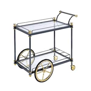 Black Serving Cart with Wheels
