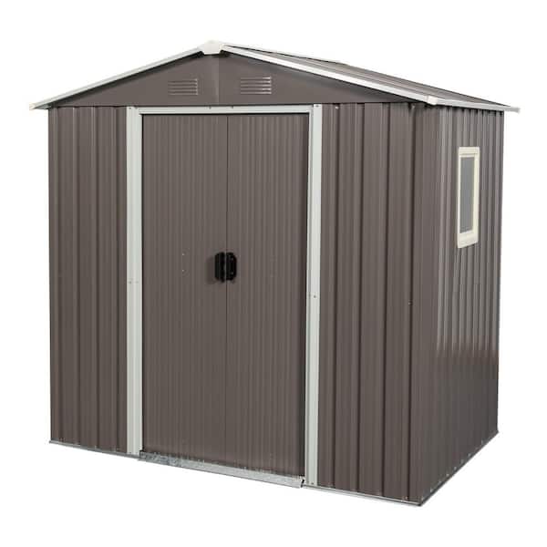 6 ft. W x 5 ft. D Metal Storage Shed with Window for Garden and Backyard (25 sq. ft. )