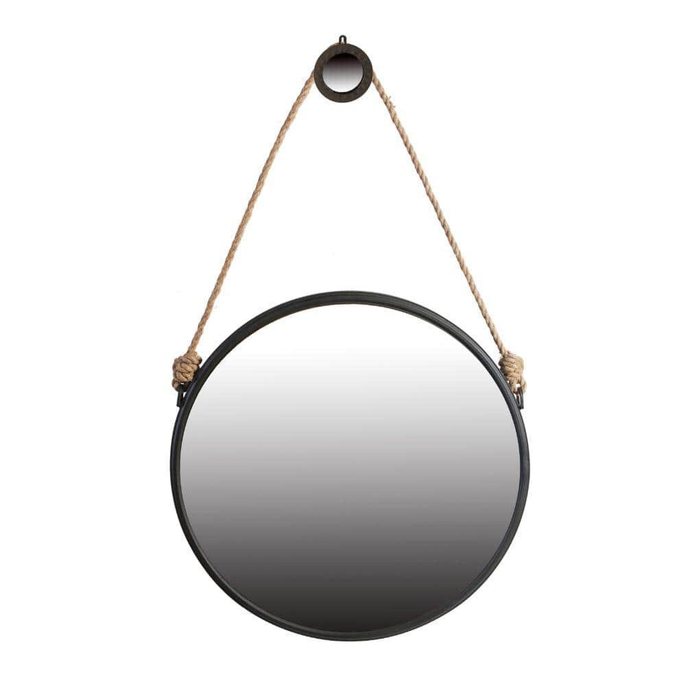 Benjara 29.5 In. W X 1.8 In. H Metal Frame Black Wall Mirror BM285535 ...