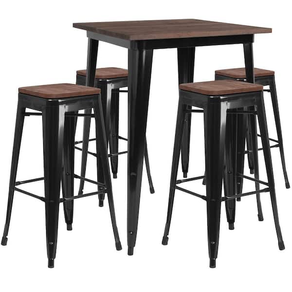 Carnegy Avenue 5-Piece Black Table and Chair Set