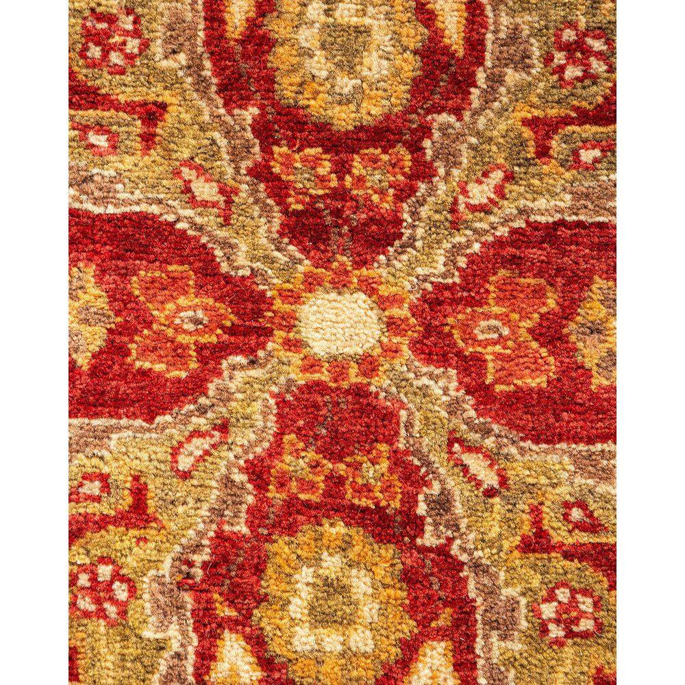Hand-Knotted Red Wool Oriental Rectangular Area Rug
