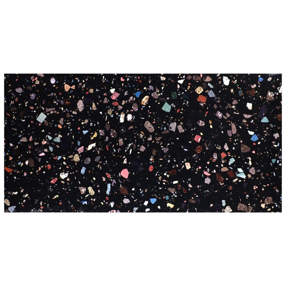 Ivy Hill Tile Adorn Black Multicolor 4 in. x 0.41 in. Terrazzo Look ...