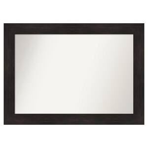 Furniture Espresso 39.75 in. x 28.75 in. Custom Non-Beveled Satin Recyled Polystyrene Bathroom Vanity Wall Mirror