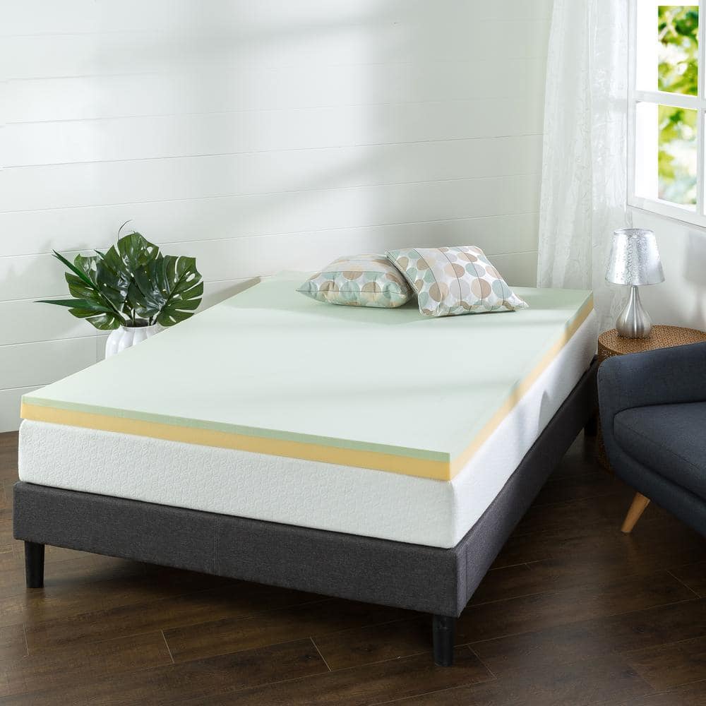 Green Tea 3 in. King Memory Foam Mattress Topper