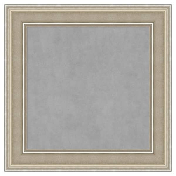 Amanti Art Mezzo Silver 16 in. x 16 in. Framed Magnetic Board