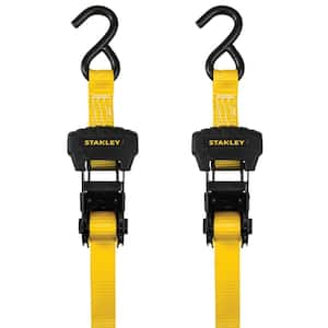 Stanley S10002 Black/Yellow 1 x 10' Ratchet Tie Down Straps - Light Cargo  Securing (1,500 lbs Break Strength), 2 Pack - Yahoo Shopping