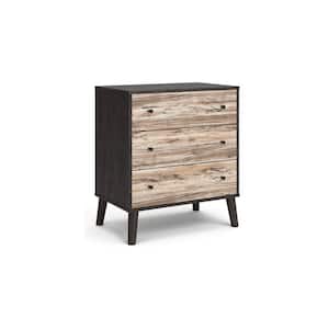 29.88 in. Gray 3-Drawer Wooden Nightstand